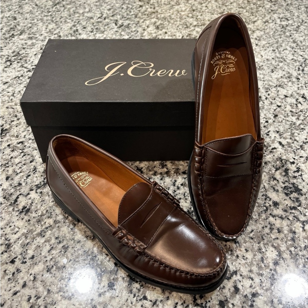 *Given away* J. Crew Brown Leather Slip-On Loafers